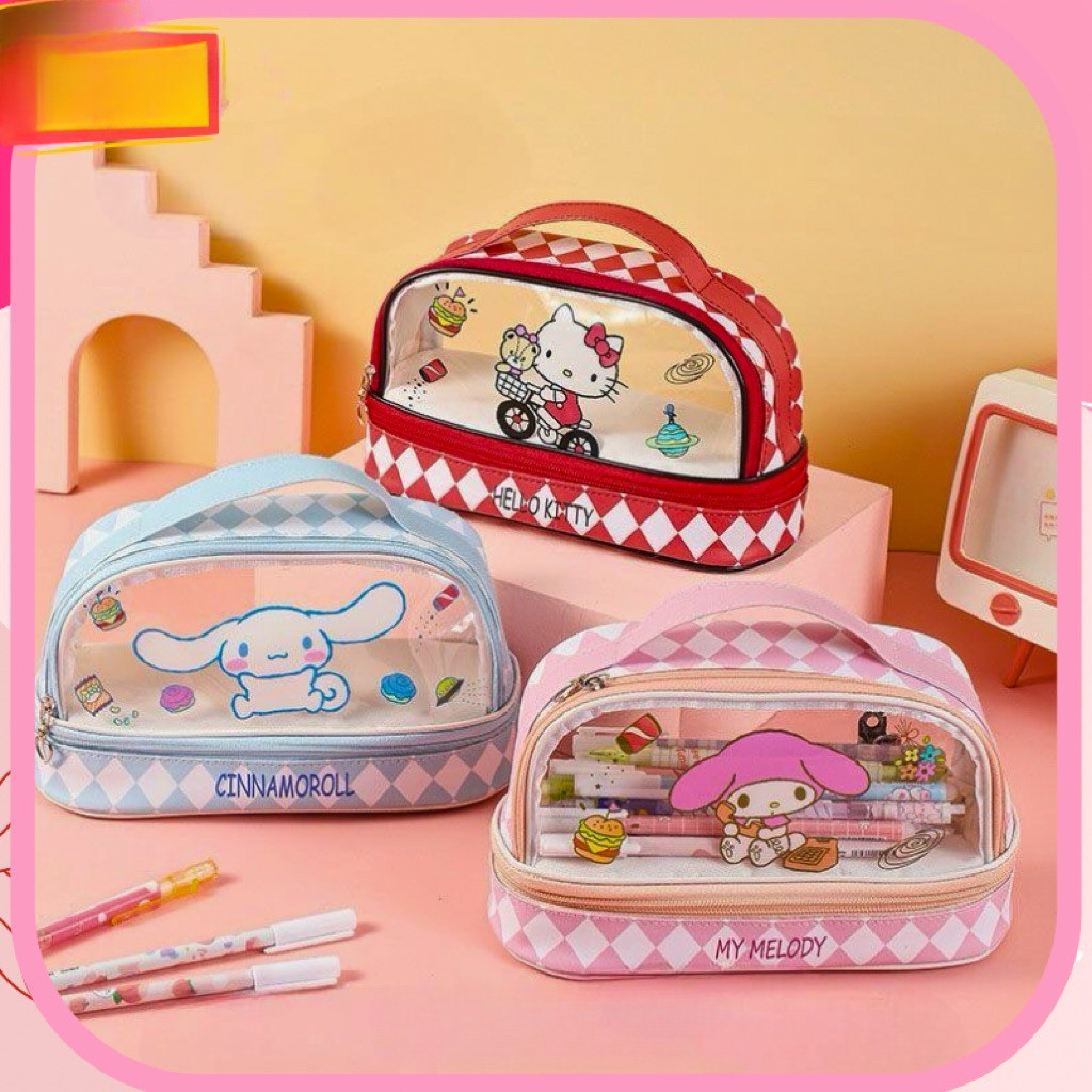 

Kikidoo Tempat Pensil Anak Besar – Pen Case Transparan Karakter Sanrio Lucu