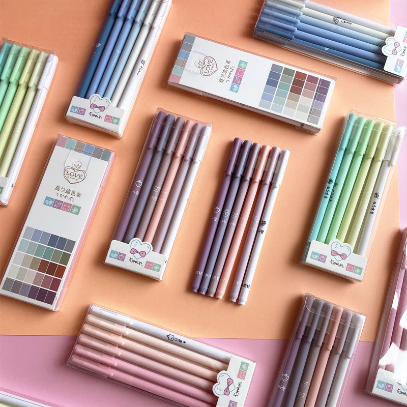 PULPEN GEL MORANDI COLOR COVER PASTEL ISI 6PCS / PULPEN GEL WARNA PASTEL LUCU / PEN GEL AESTHETIC