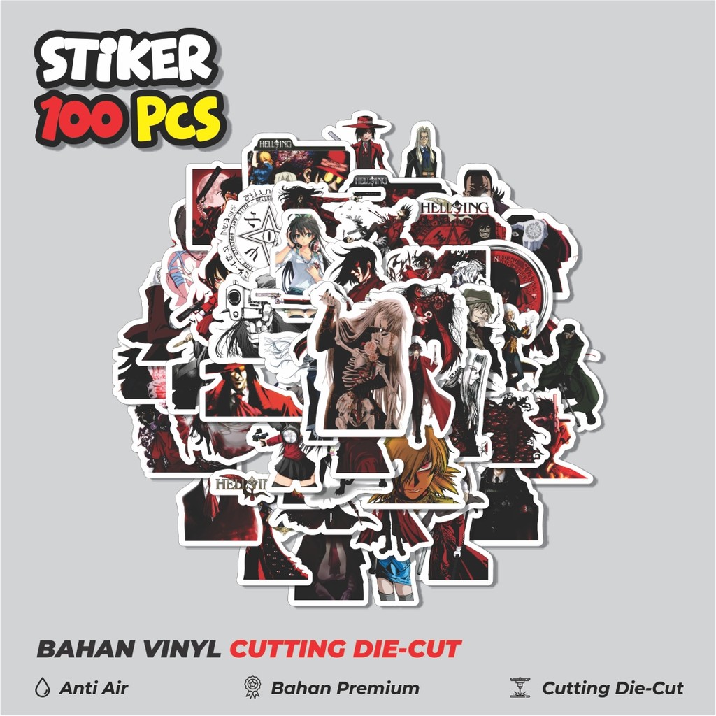 

Terbaru! 50 pcs Stiker Anime Series Hellsing Karakter Mix Dekorasi Lucu Kreatif untuk Notebook, Skateboard, HP