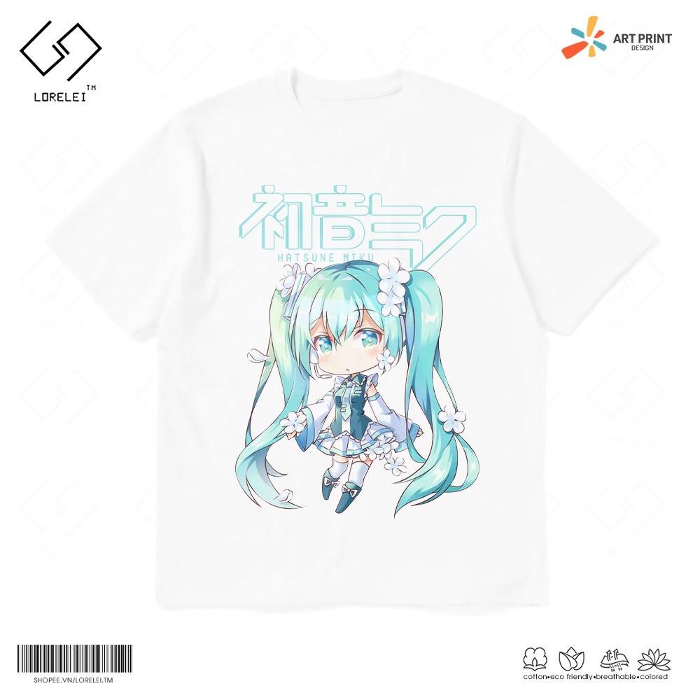 Kaos Baju Hatsune Miku Cosplay ‌Hatsune Miku Same Baju Anime Vocaloid Hatsune Miku Cotton