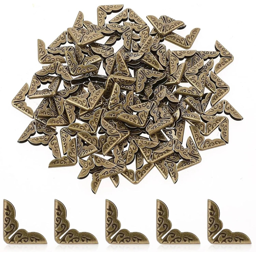 

20pcs Book Corner Protector Metal Corner Cover Vintage Edge Cover Guard File Folder Corner Decorative for Scrapbook Album Menu