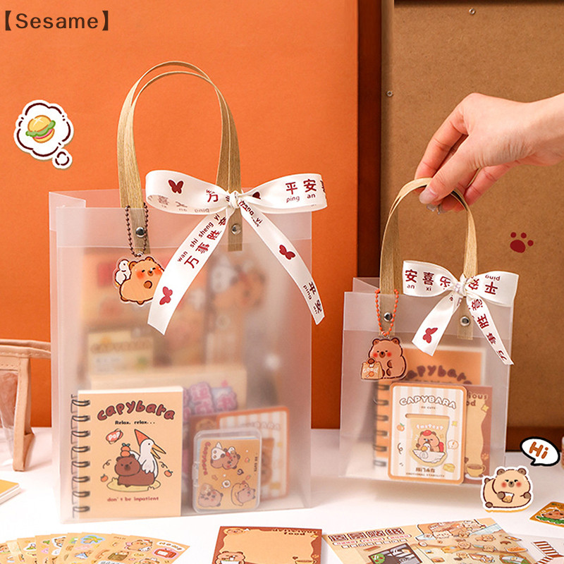 

1Set Kawaii Capybara Stationery Set Cartoon Cute Handbag Stationery Set Office Supplies Student Stationery Birthday Gifts