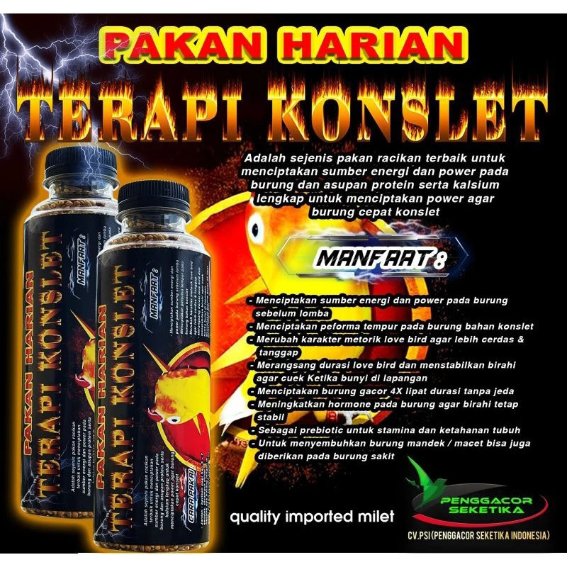 Pakan Terapi Konslet pakan racikan terbaik untuk menciptakan sumber energi di burung lovebird