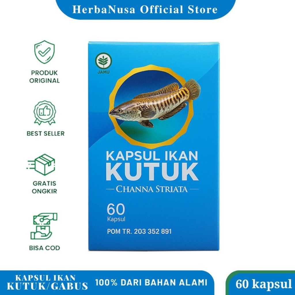 Kapsul Ekstrak Ikan Gabus - Sari Kutuk Ikan Gabus 60 Kapsul ORIGNAL BPOM