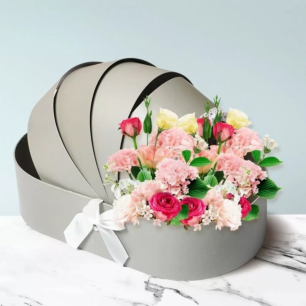 

BABY Shower Lace Ribbon Baby Crib Cradle Shaped Gift Basket Box For Sweet Flower Arrangement Bouquet Packaging Florist Supplies