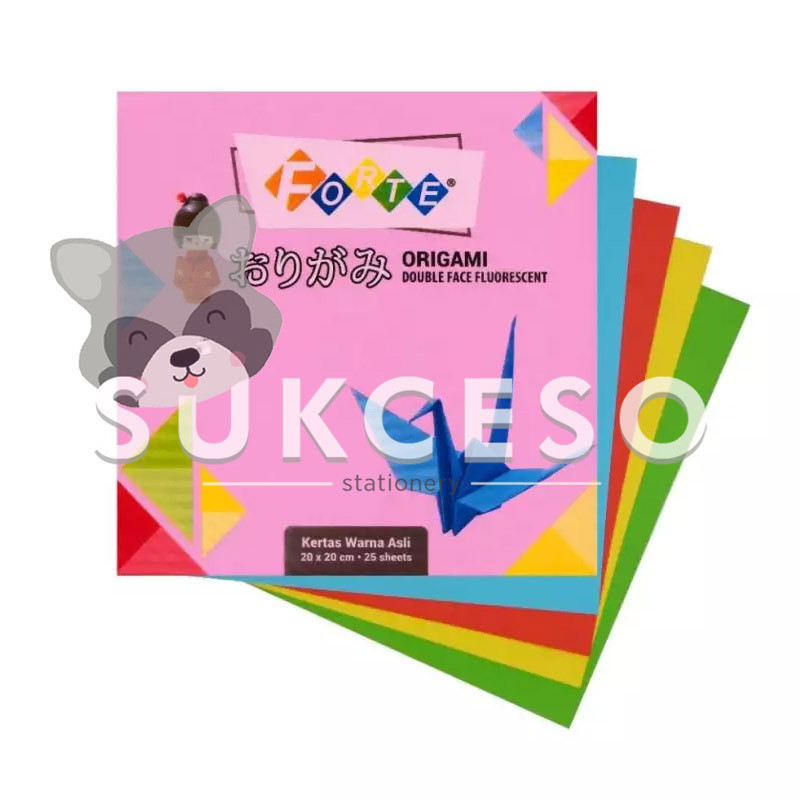 

Forte Origami Double Side isi 25 20x20 Kertas Warna Ukuran Besar Murah