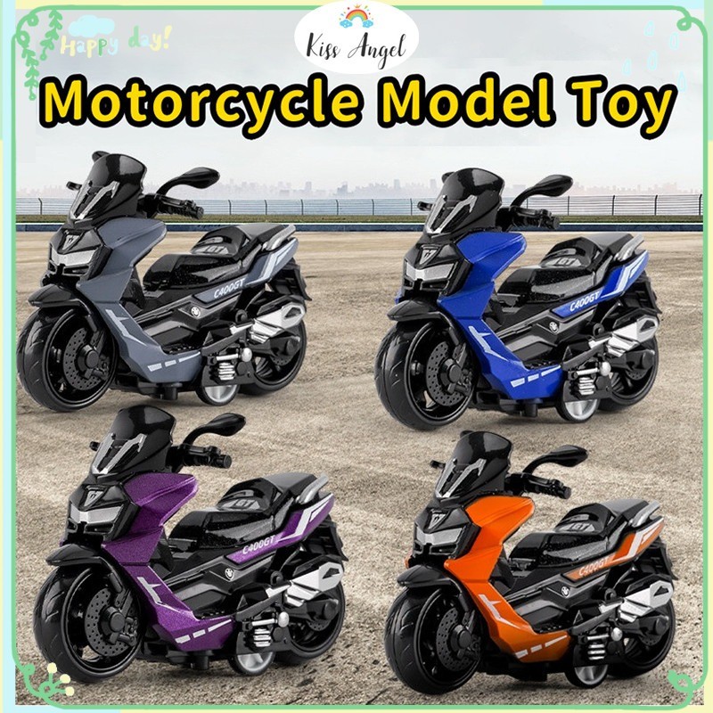 Diecast Motor Nmax  Alloy Motorcycle Klasik Jadul Unik Motor Mainan Anak Kiss Angle