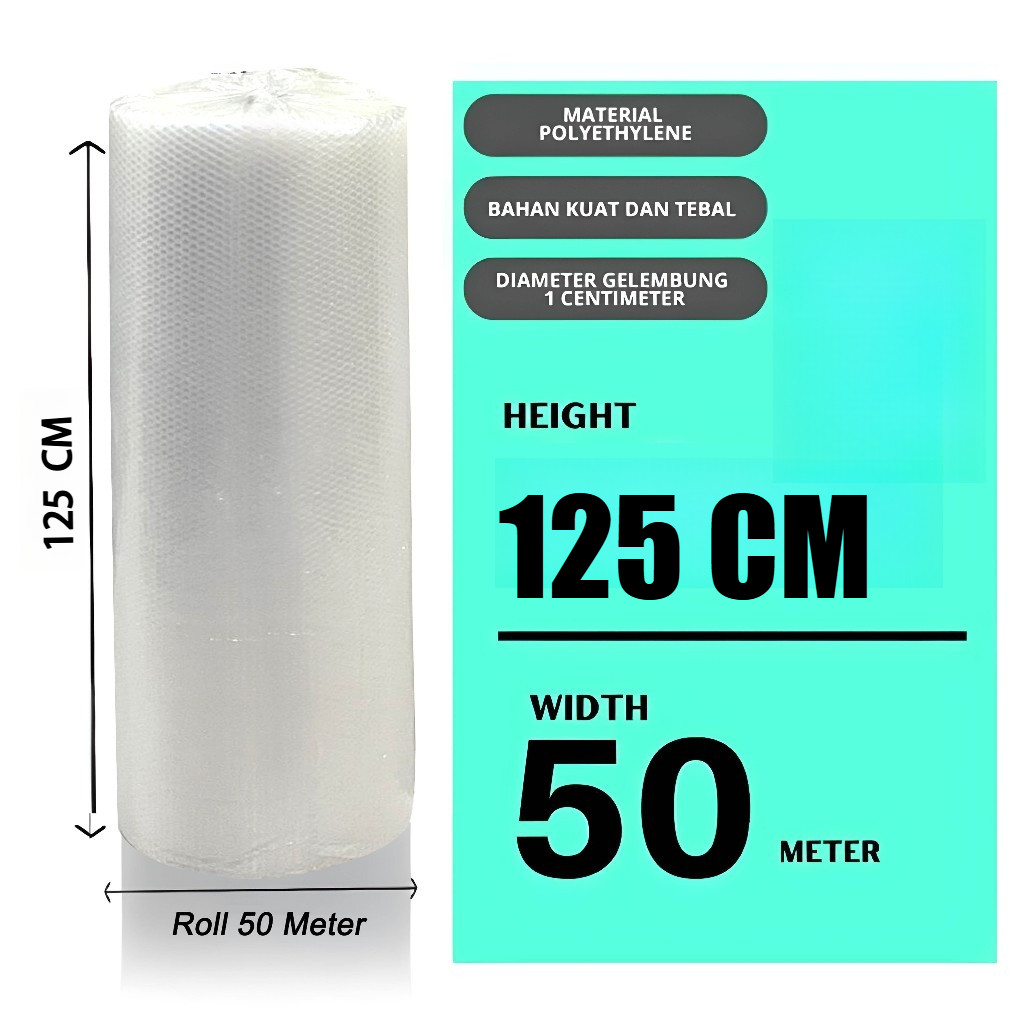

Bubble Wrap Tebal Roll Besar Berkualitas / Buble HITAM BENING 125 CM X 50 METER ASLI BERAT2,6 KG