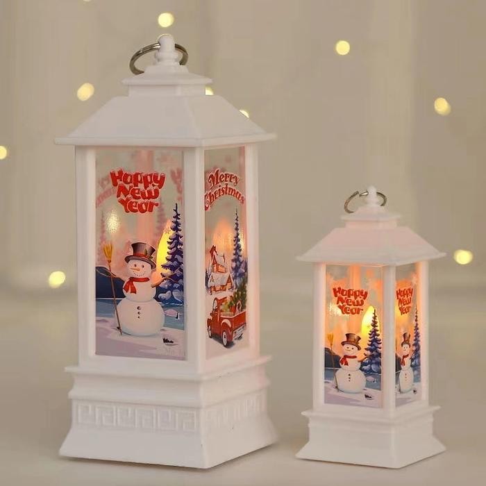 Lentera Lilin Natal Lampu Led Lilin Elektrik Souvenir Natal Grosir - Putih, BESAR