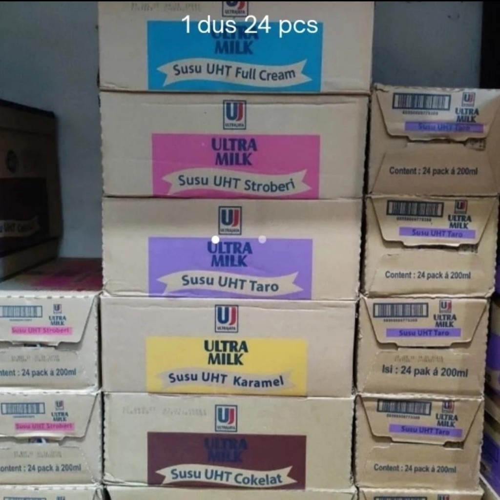 

Ultra Milk susu UHT 200ml ( 1 dus isi 24 ) rasa COKLAT / STRAWBERRY / FULL CREAM / TARO / CARAMEL