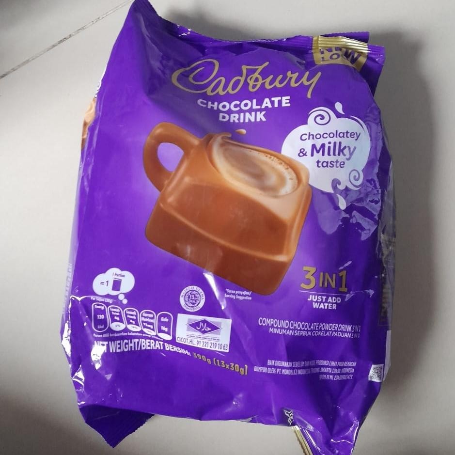 

Cadbury Chocolate Drink 3 in 1 Minuman Bubuk Coklat ( 13 sachets )
