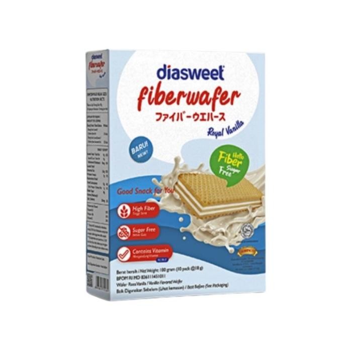 

Diasweet FIberwafer Sugar Free Wafer 180gr Rasa Vanilla / Coklat ( 10 Packs )