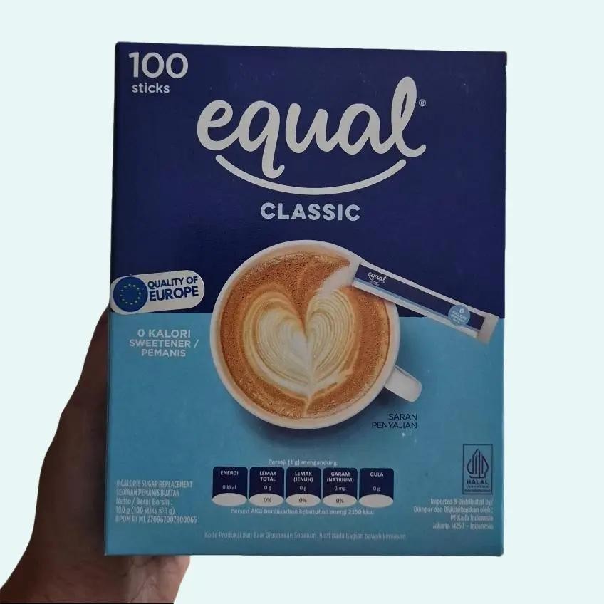 

Equal Classic Sweetener Gula Pemanis Zero Calories ( isi 100 sticks )