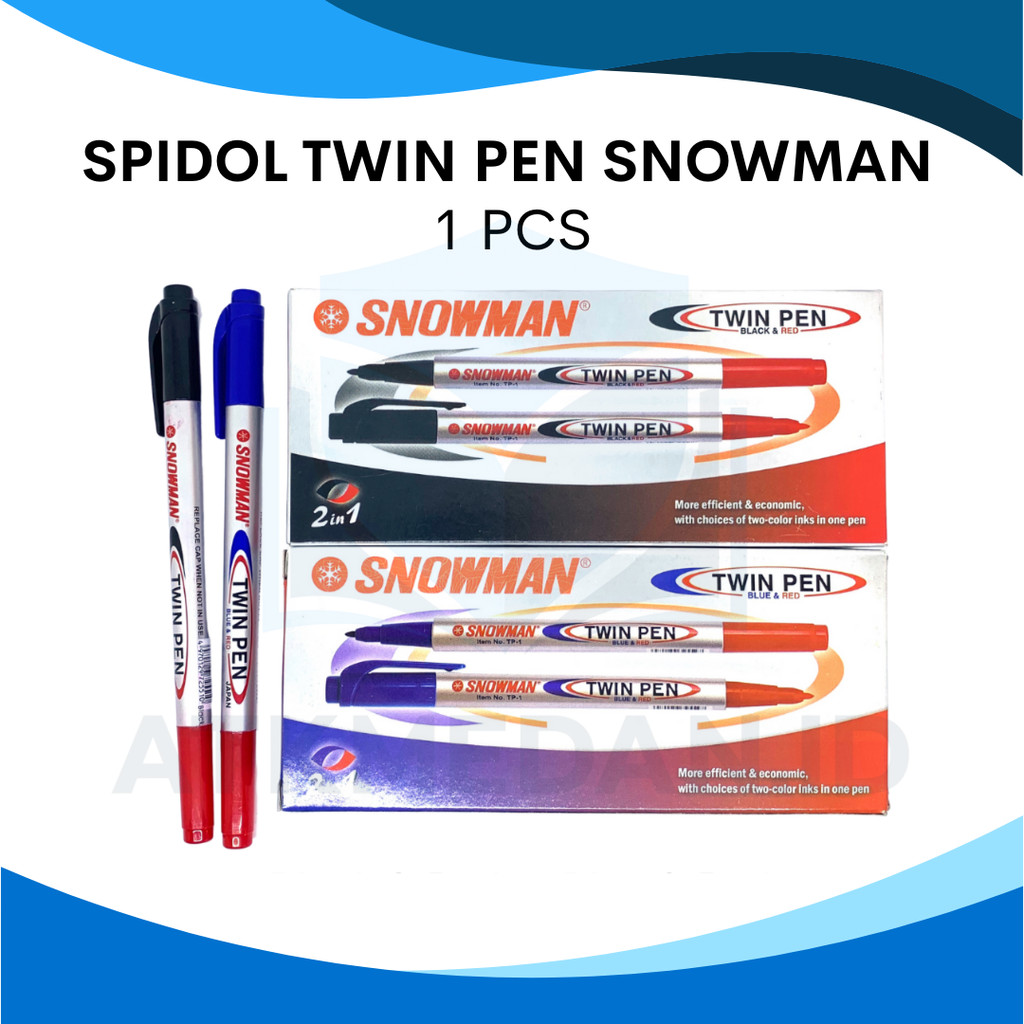

TWIN PEN SNOWMAN PER PCS 2 IN 1