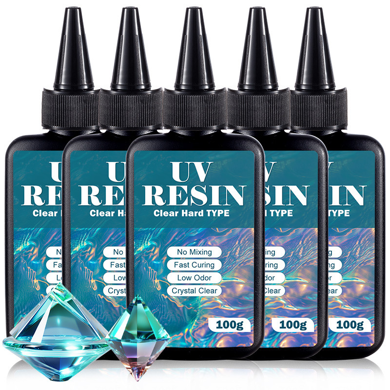 

UV Resin 100g/250g Upgraded UV Resin Kit, Hard Type Crystal Clear Ultraviolet Curing UV Epoxy Resin for Craft Jewelry Making DIY