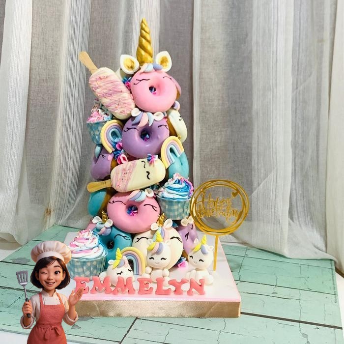 

Donat Tower Tema Unicorn Catering Malang DMT