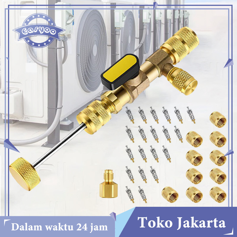 Set Valve Core Remover R22 R32 R134 R410 Alat Cabut Pentil Freon AC