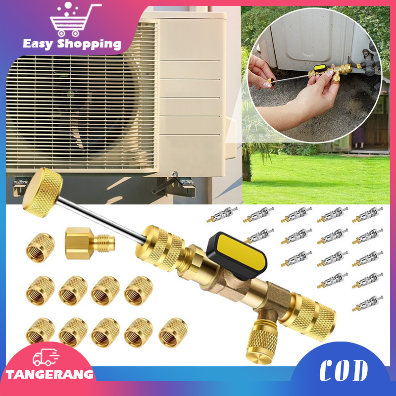 32pcs/Set Valve Core Remover/Installer Air Conditioning Line Repair Tools Freon Valve Core Remover