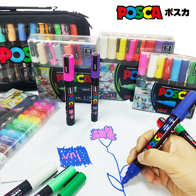 

UNI Mitsubishi POSCA Acrylic Paint Markers Set,Multi-Color PC-1M/3M/5M 8K Drawing Graffiti Pens for Artists&Kids Birthday Gifts