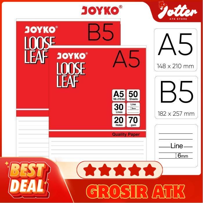 

LOOSE LEAF B5-50/B5-100 JOYKO GARIS (160) -AM | Jotter Grosir ATK