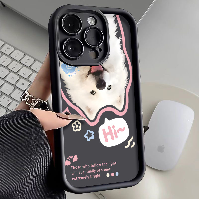 Anjing bahagia Casing Untuk IPhone 16 11 15 13 14 12 Pro Max 7Plus 8Plus SE 2020 XR X XS Max 16 7 8 