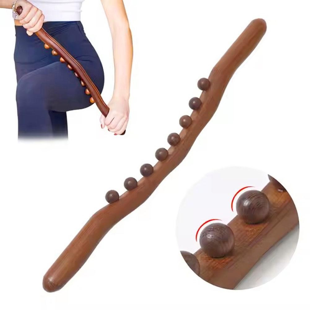 Wood Lymphatic Drainage Massager Handheld Massage Stick Lymphatic Drainage Tools For Neck Back Pain 