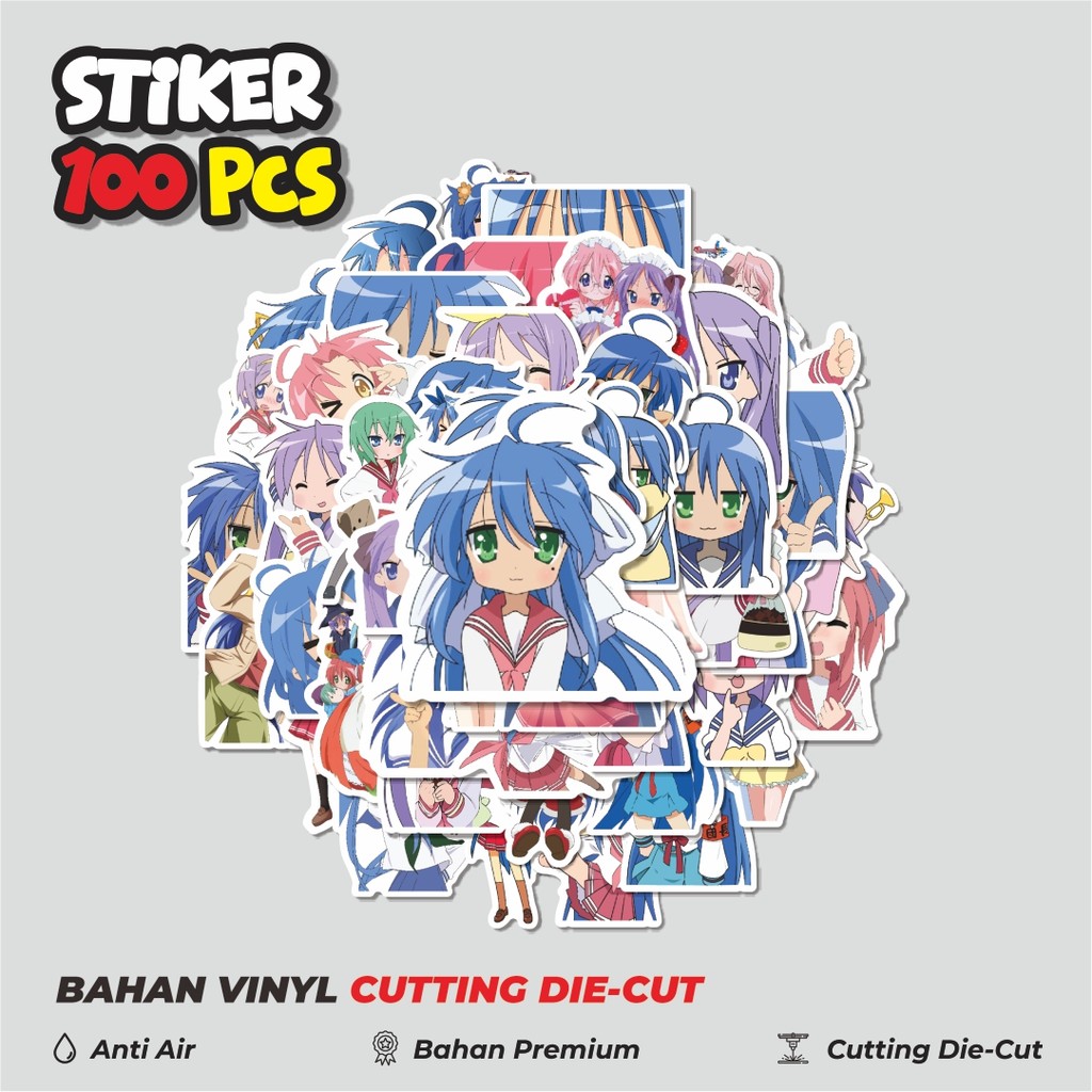 

Terbaru! 50 pcs Stiker Anime Lucky Stae Char Mix 2 Dekorasi Lucu Kreatif untuk Notebook, Skateboard, HP