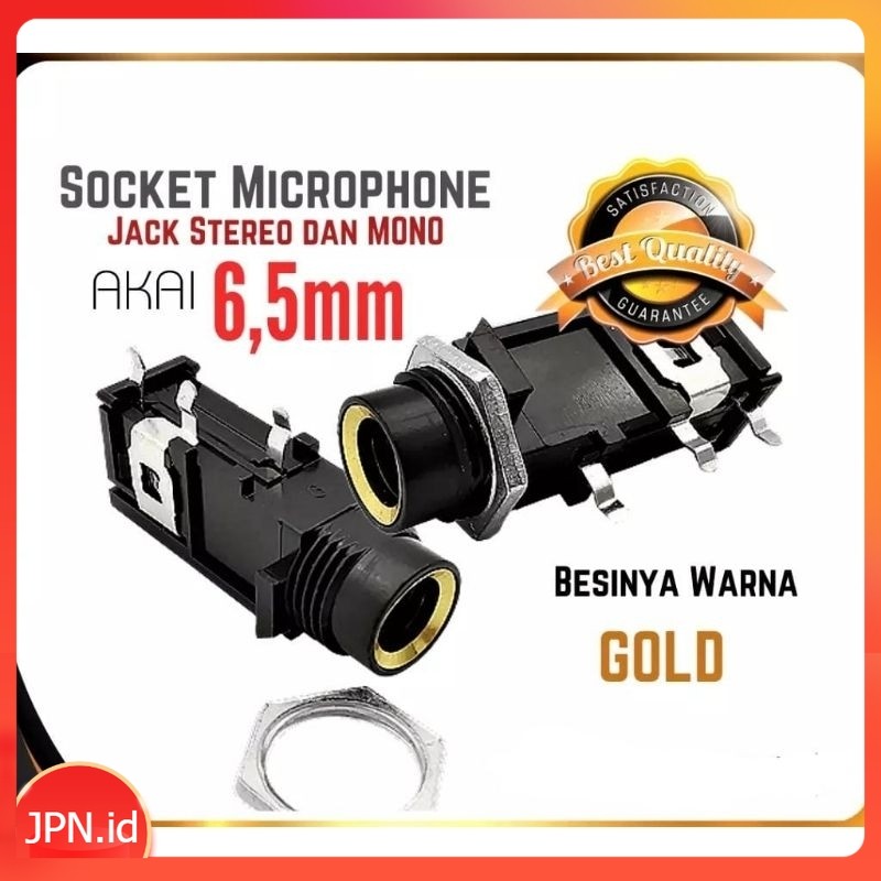 Jack Soket  Akai Toa 6.5mm 4 Pin Gold Mic Microphone Headphone Audio Stereo - JPN