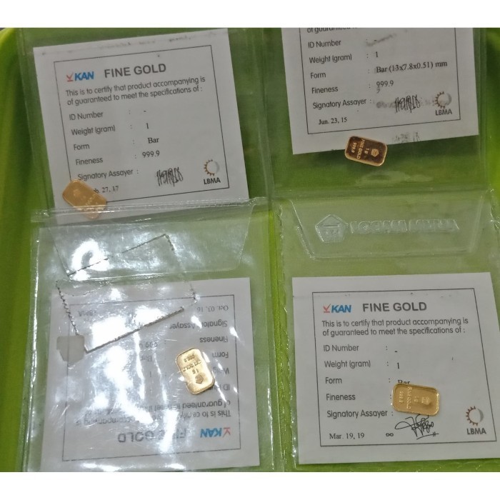 Koin Antam Retro 1gr 9999 - Isi Box dengan Surat Toko dan Dompet