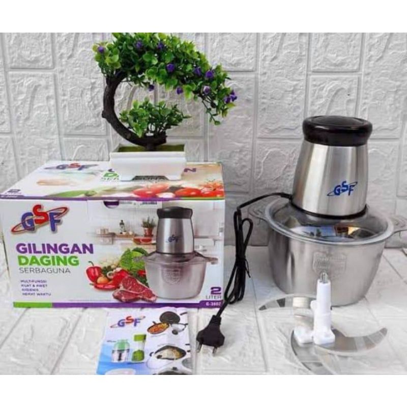 BLENDER DAGING STAINLESS GSF 2 LITER - BLENDER GILINGAN DAGING STAINLESS SERBAGUNA G-3802