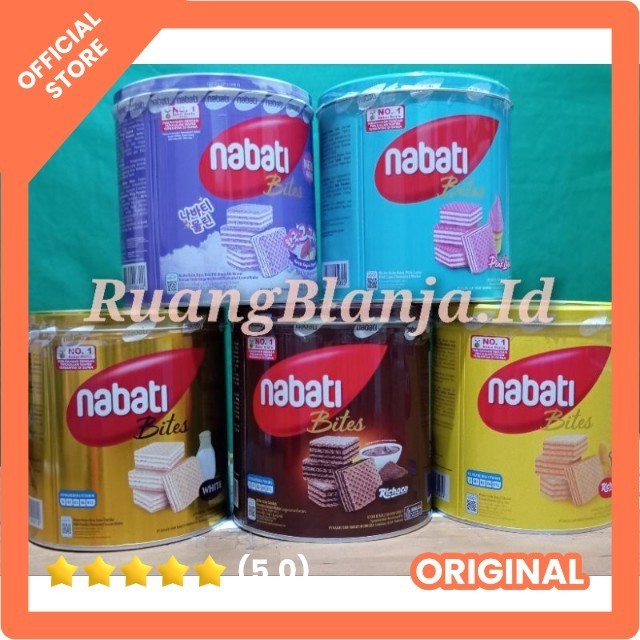 

Nabati Wafer Kaleng 240gr - biskuit - jajanan kaleng lebaran tolpes richeese keju cokelat pink lava goguma koguma ubi ungu vanilla susu