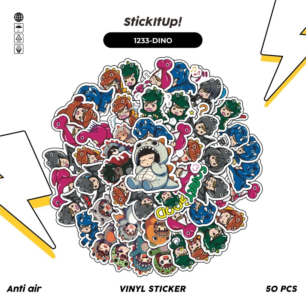 

COD✨ 100 Pcs Stiker Baby Dinosaurus v3 Lucu Aesthetic Vynil Waterproof untuk Freebies Sticker Buku Journal Casing HP Laptop