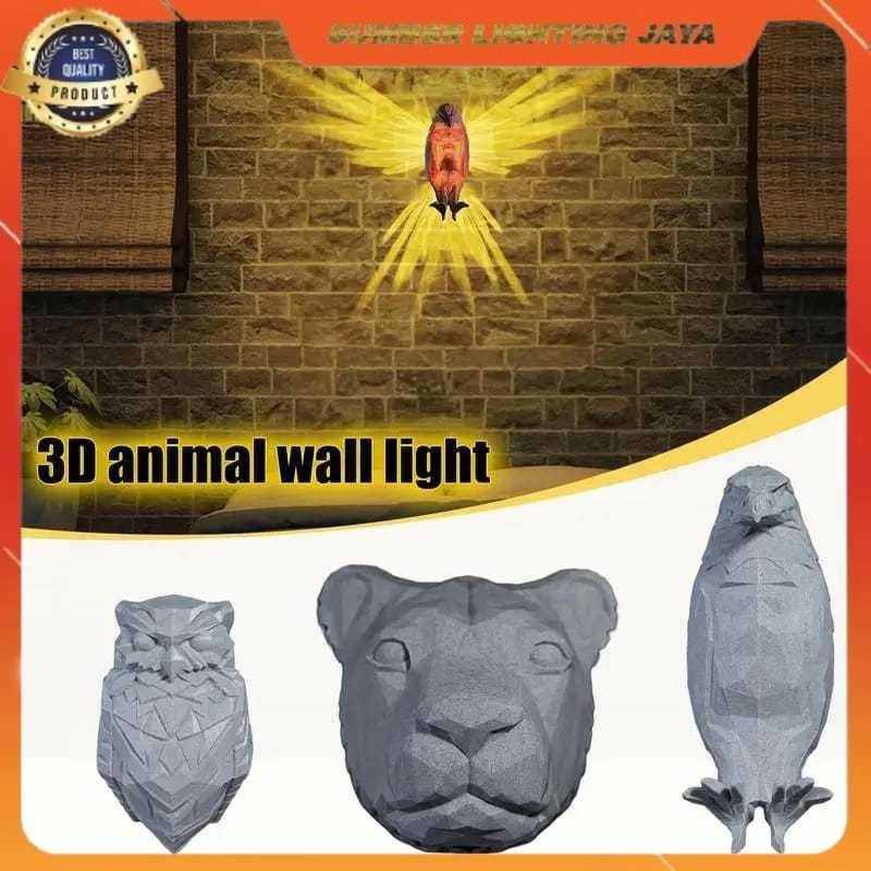 ✌COD & READY STOK✌ LAMPU DINDING POLY 3D ANIMAL WARNA WARNI / LAMPU DINDING CAS USB / LAMPU TIDUR / 
