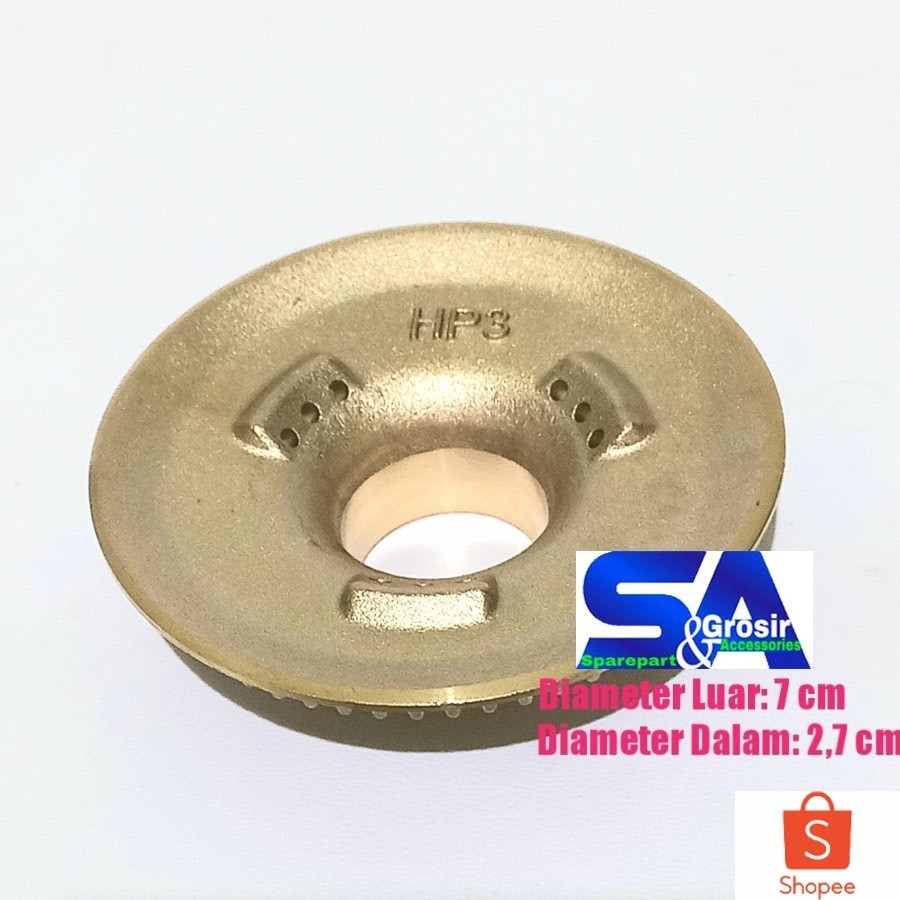 Burner ORI HP3 / Original Tungku Api / Pengapian / Kuningan Kompor Gas Hitachi HP3 - Spare Part Komp