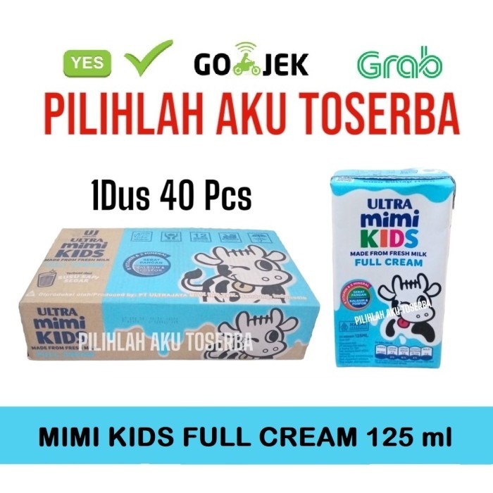 

MENYEHATKAN BIKIN NAGIHH Susu Ultra Mimi Kids (Full Cream) - 125 ml (1 DUS ISI 40) - GOJEK/GRAB