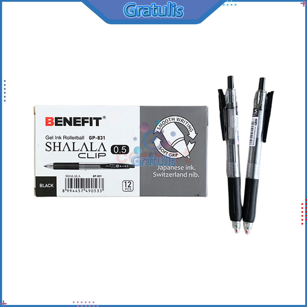 

PULPEN GEL INK BENEFIT SHALALA CLIP GP-831 (1 PACK/12 PCS) / BALLPOINT / ALAT MENULIS / BALPEN POLPEN / PERLENGKAPAN SEKOLAH