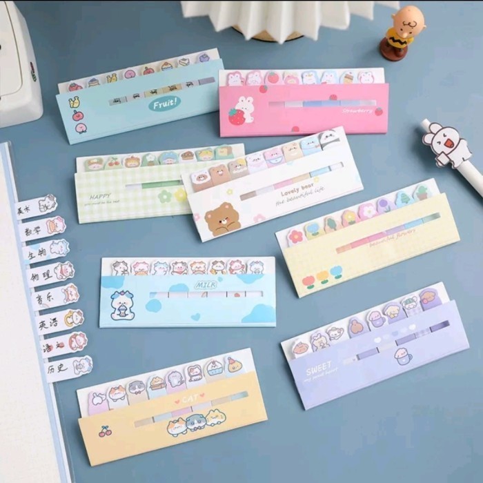 

ACEH.BA 131085 Sticky note karakter 8in1 120 lembar pembatas buku karakter penanda