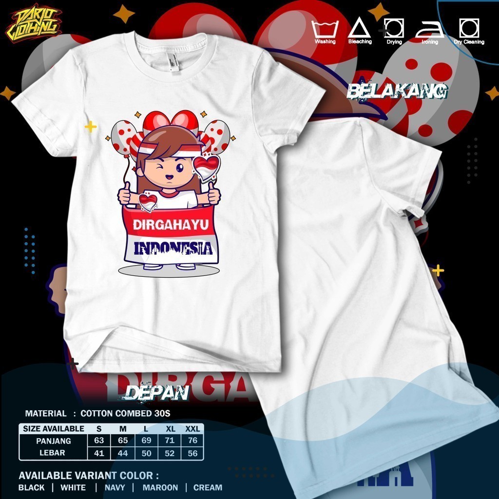Toko Kaos -  Kaos Dirgahayu Republik Indonesia Keren Semi Katun