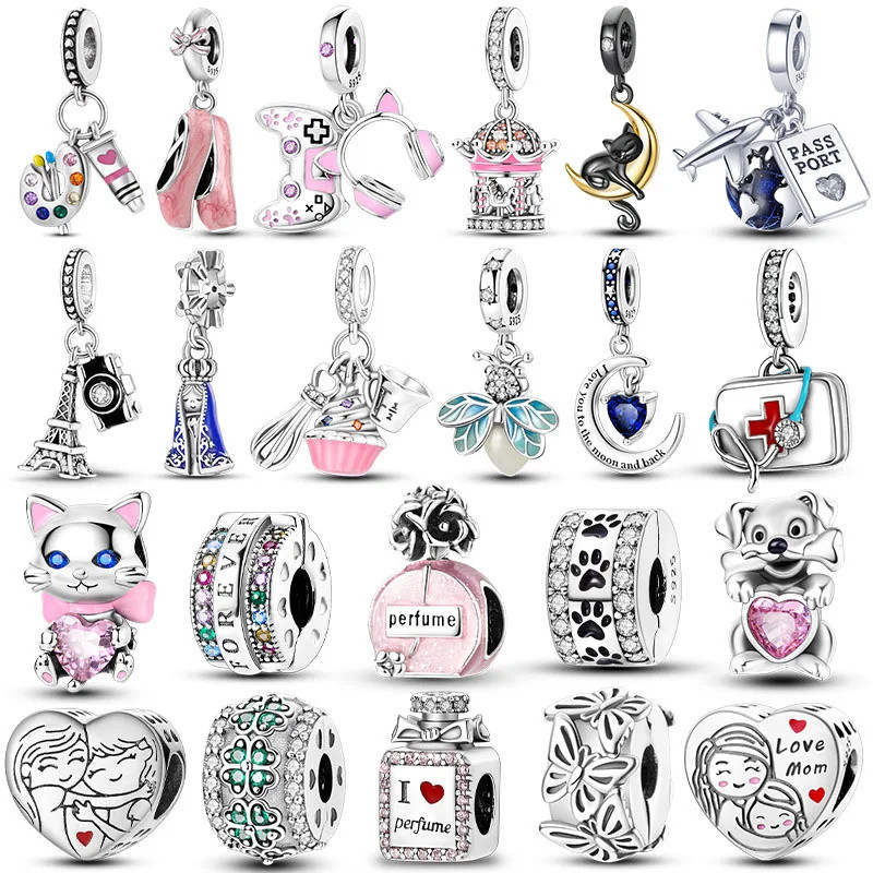 

Hot Sale 925 Silver Charms Beads Fit Original Pandora Bracelet Making For Woman Jewelry Fashion Pendant