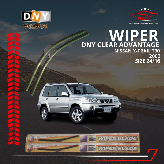 Wiper Depan Nissan X-Trail T30 2003 2005 Frameless MURAH
