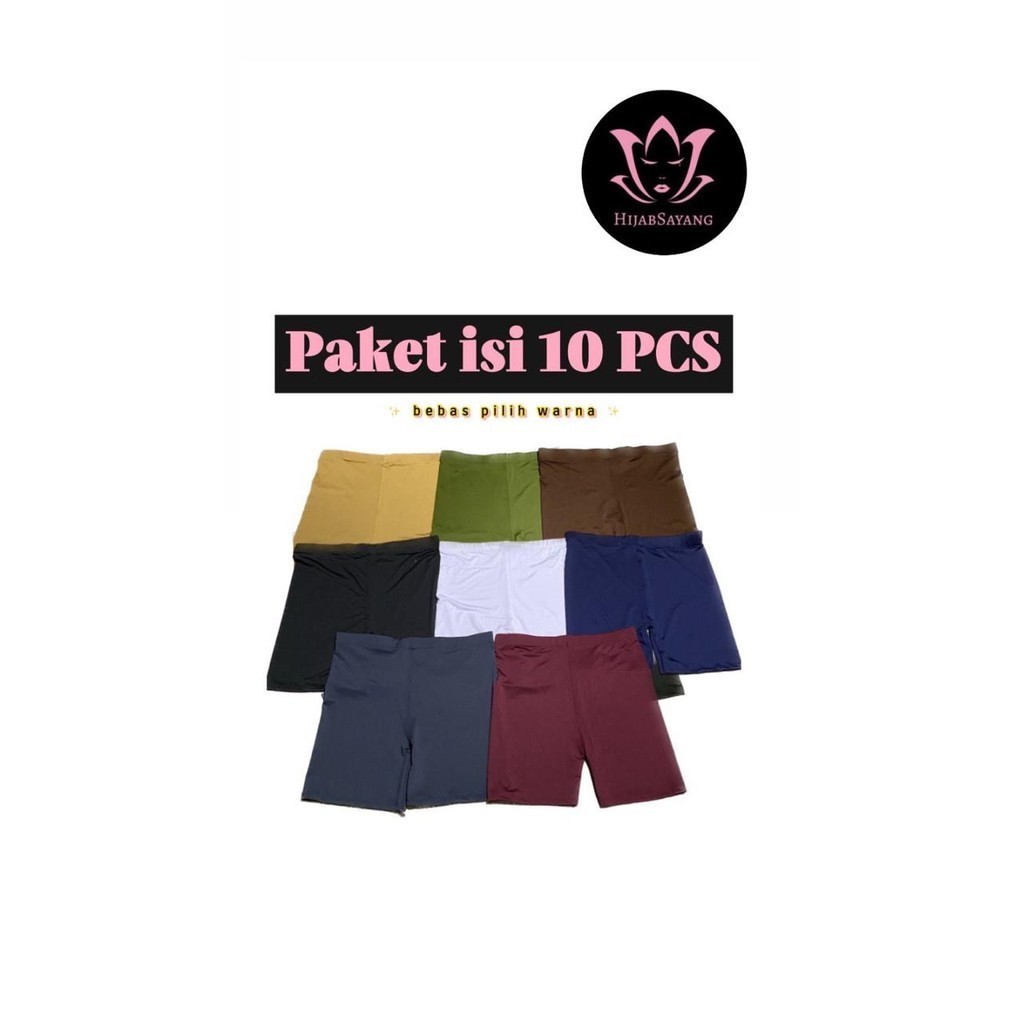 Paket 10pcs Legging Pendek /  Short Legging Dewasa / Legging Pendek Wanita / Legging Olahraga