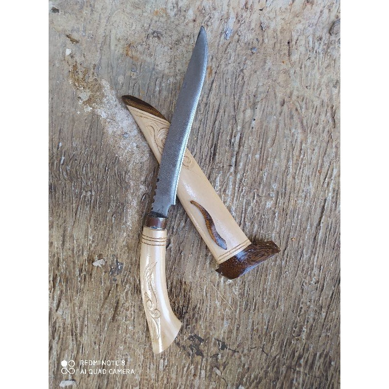 Pisau Dapur Baja Kayu Kopi Ukir