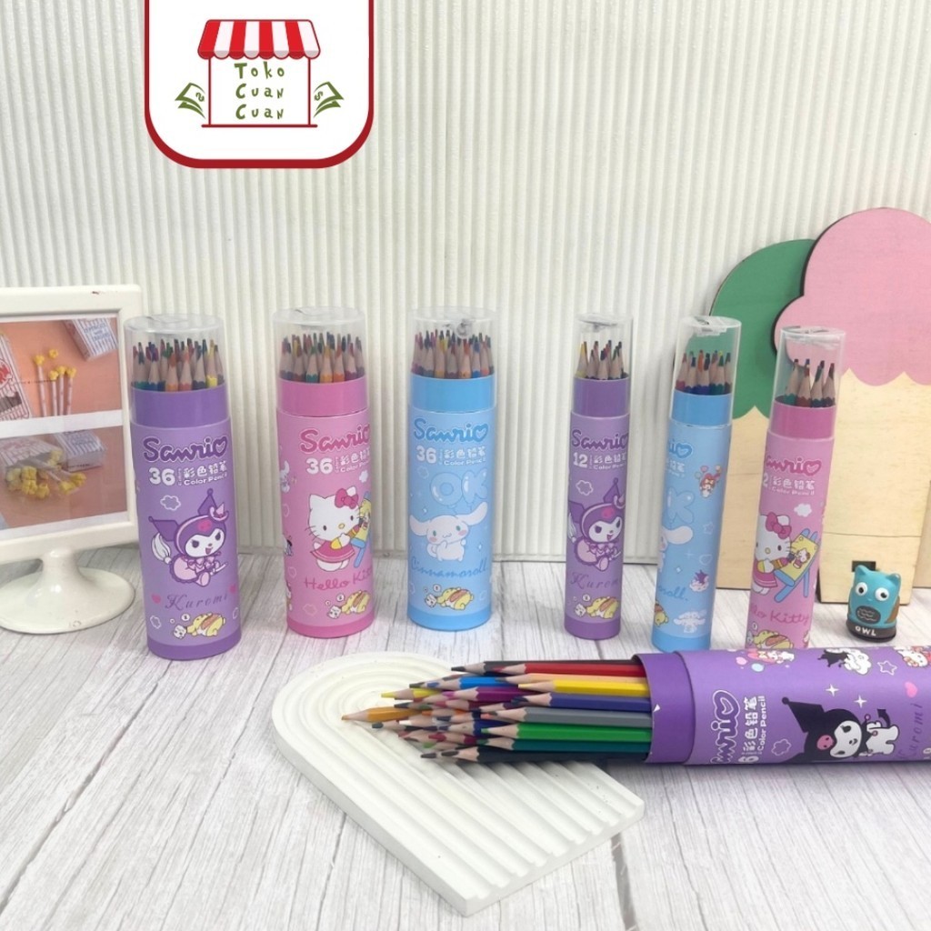 

TCC Pensil Warna Tabung 12 18 24 36 Warna Karakter Sanrio Coloring Pencils + Rautan Back To School
