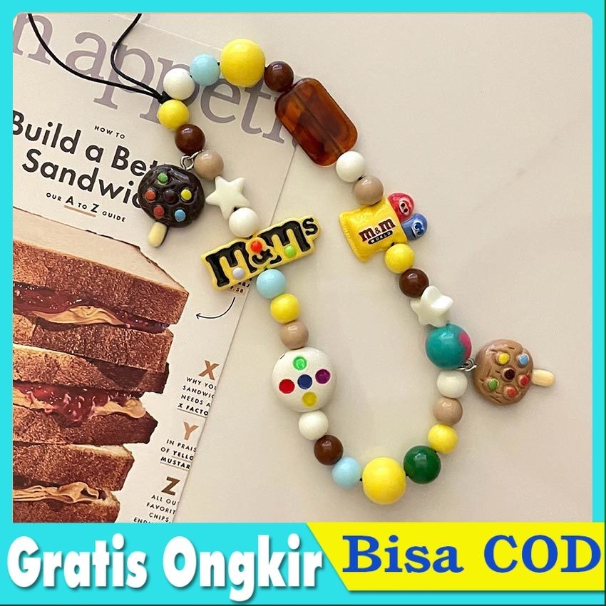 Tali HP Strap M&M series Gantungan Tali Pergelangan Tangan Rantai Ponsel Antihilang Casing HP