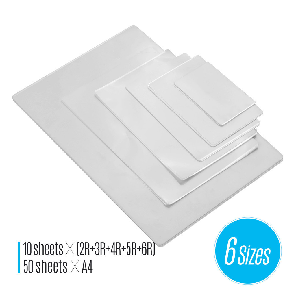 

100 Sheets 2R 3R 4R 5R 6R A4 Size 80mic Thermal Laminating Film Pouches PET Clear Sheet for Photo Document Picture Lamination