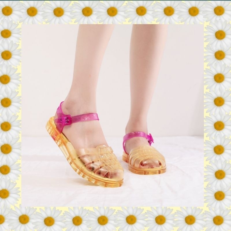 FR53WL Meisha on strap gesper dewasa/ jelly shoes dewasa/sandal jelly wanita/sandal karet anti slip/