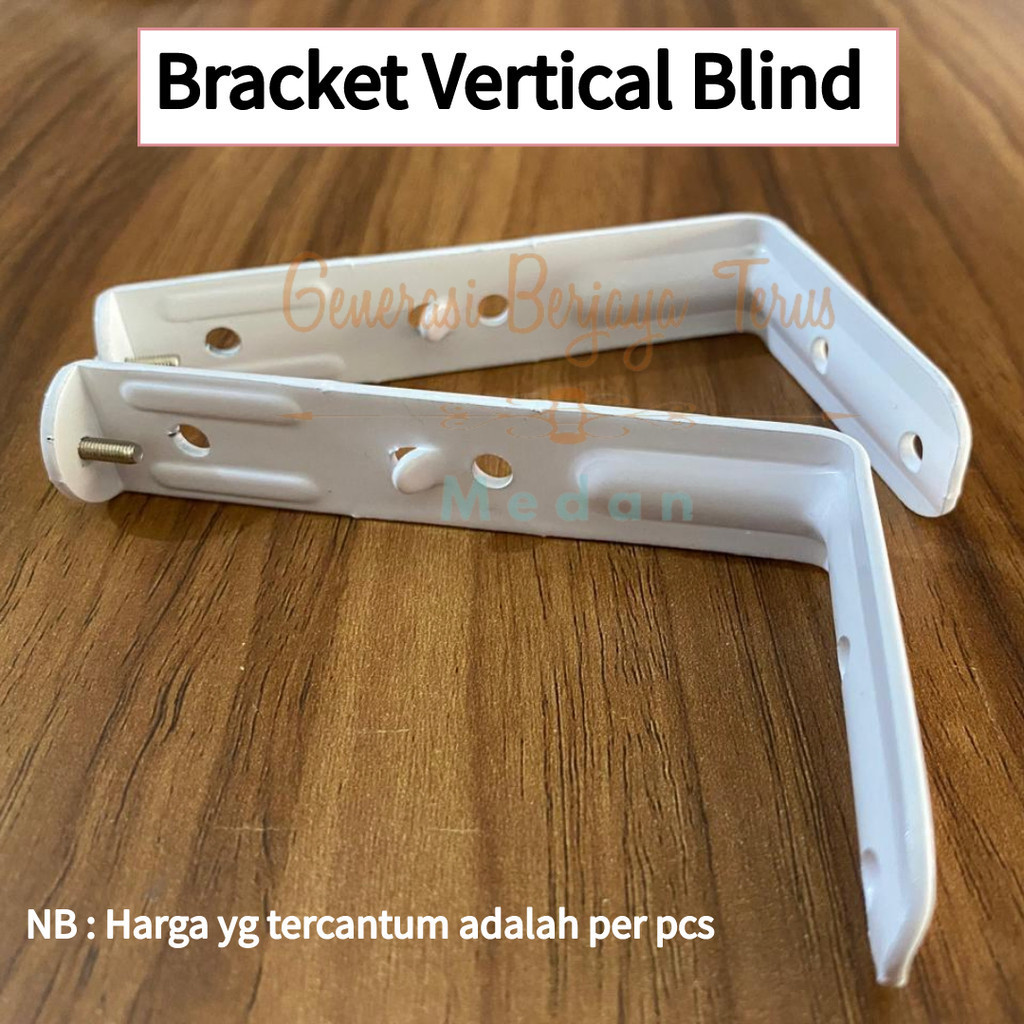 Generasi Berjaya Terus - Bracket Vertical Blind / Kaki Rel Vertical Blind Putih Bahan Tebal
