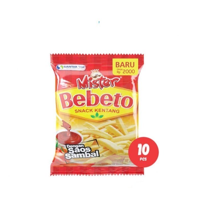 

Mister Bebeto Snack Kentang 15g Isi 10pcs Cemilan Murah dan Enak