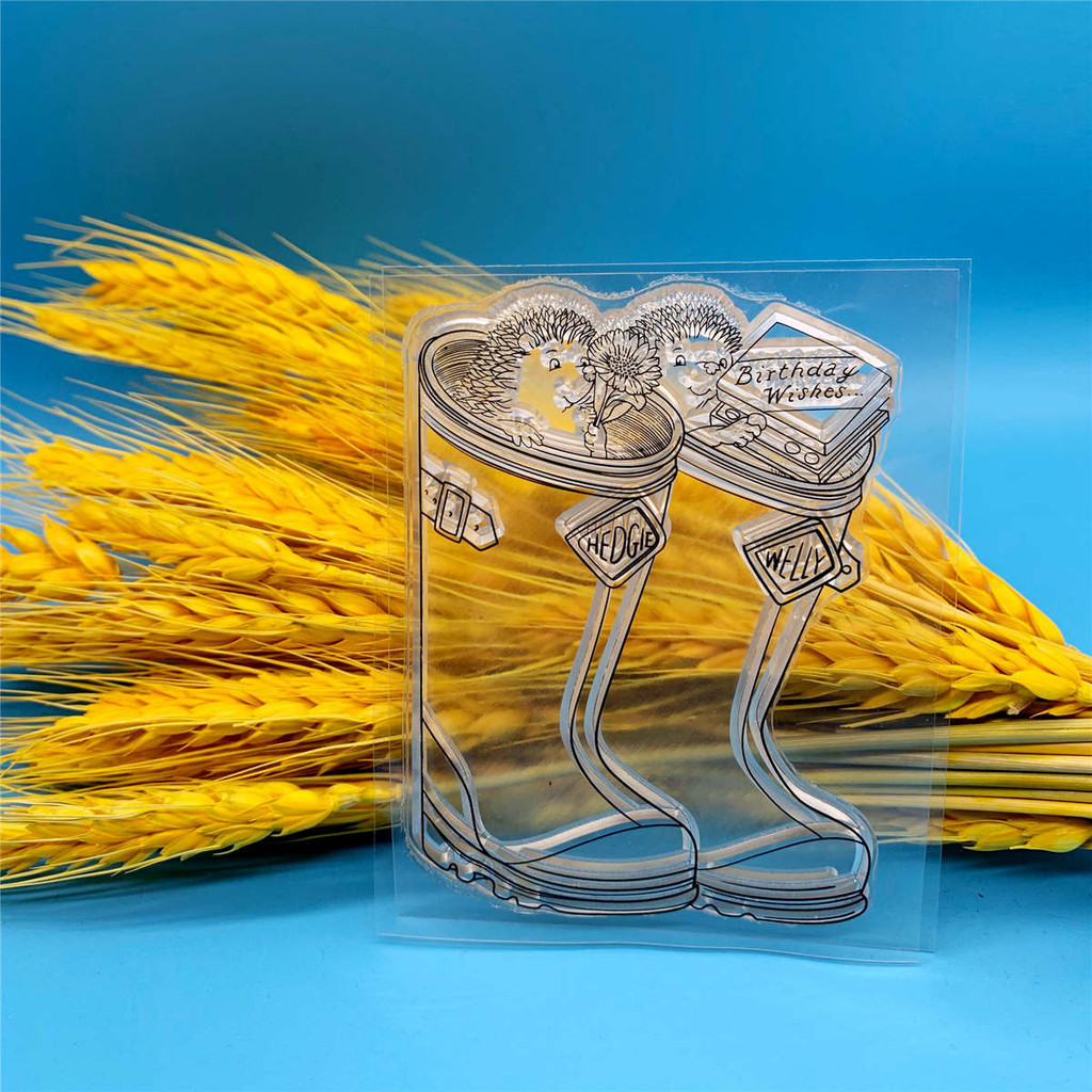 

Custom Clear Rain Boots Transparent Silicone Rubber Stamp And Metal Die Sheet Cling Scrapbooking DIY Cute Pattern Photo Album