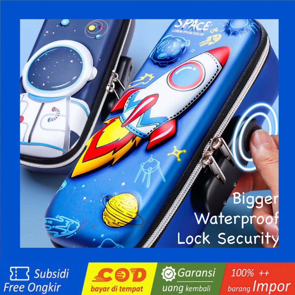 

WWH14C Tempat Pensil EVA Sekolah BESAR LOCK KUNCI School Pencil Bag Box
